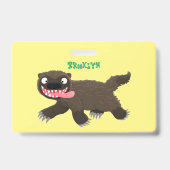 Grappig hongerige cartoon badge (Achterkant)