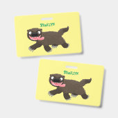 Grappig hongerige cartoon badge (Voor- en achterkant)