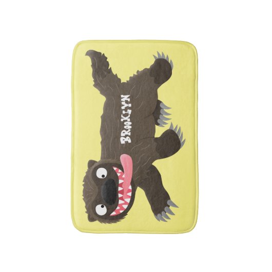 Grappig hongerige cartoon badmat (Voorkant Verticaal)