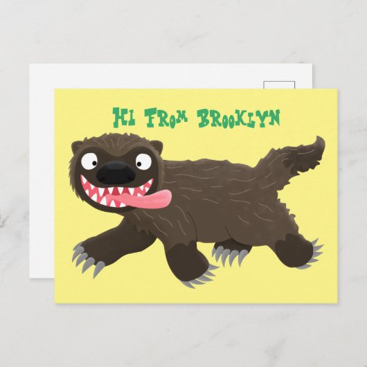 Grappig hongerige cartoon briefkaart (Voorkant / Achterkant)