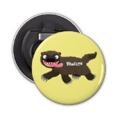 Grappig hongerige cartoon button flesopener (Voorkant)