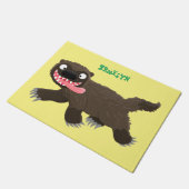 Grappig hongerige cartoon deurmat (Schuin)