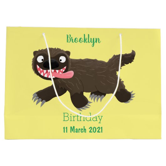 Grappig hongerige cartoon groot cadeauzakje (Achterkant)