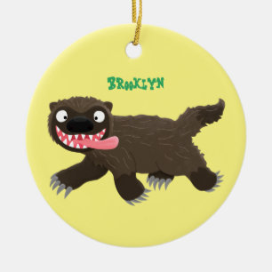 Grappig hongerige cartoon keramisch ornament