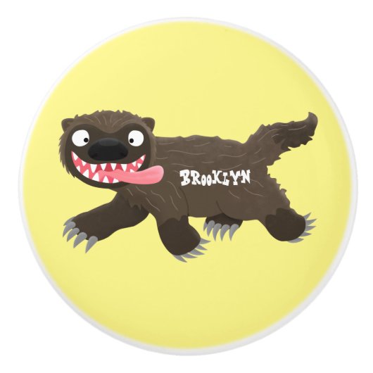 Grappig hongerige cartoon keramische knop (Voorkant)