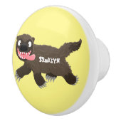 Grappig hongerige cartoon keramische knop (Rechts)