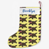 Grappig hongerige cartoon kleine kerstsok (Achterkant)