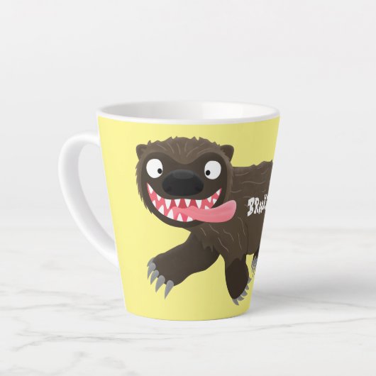 Grappig hongerige cartoon latte mok (Linkerhoek)