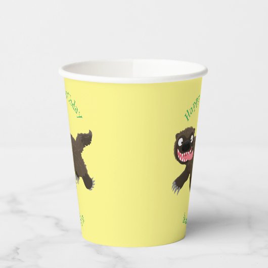 Grappig hongerige cartoon papieren bekers (Links)