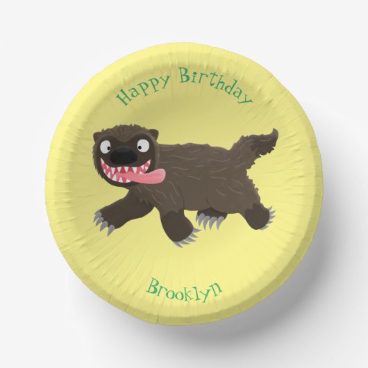 Grappig hongerige cartoon papieren kommen (Voorkant)