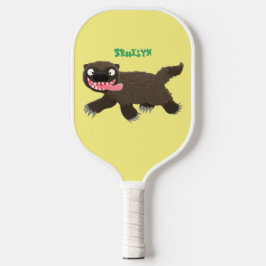 Grappig hongerige cartoon pickleball paddle