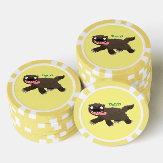 Grappig hongerige cartoon poker chips (Opstapeling)