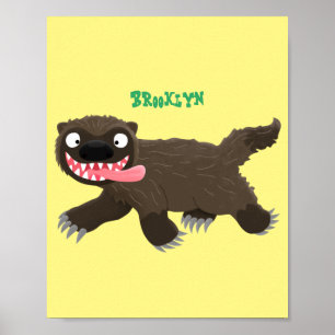 Grappig hongerige cartoon poster
