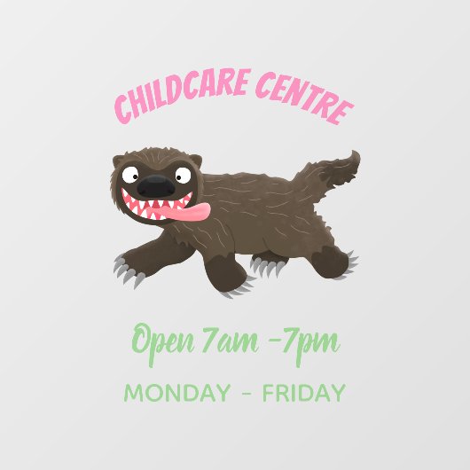 Grappig hongerige cartoon raamsticker (Vel)