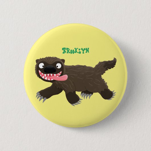 Grappig hongerige cartoon ronde button 5,7 cm (Voorkant)