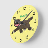 Grappig hongerige cartoon ronde klok (Hoek)