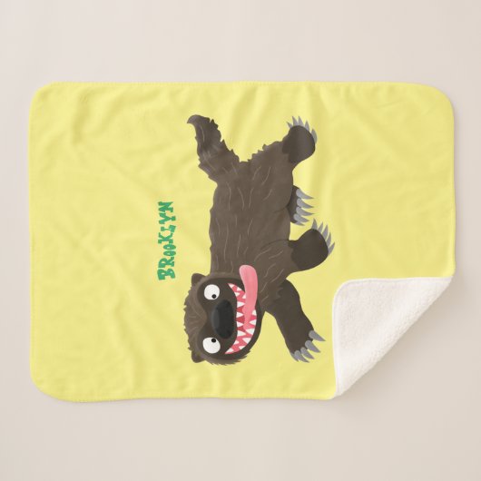 Grappig hongerige cartoon sherpa deken (Voorkant (horizontaal))