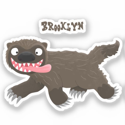 Grappig hongerige cartoon sticker (Voorkant)