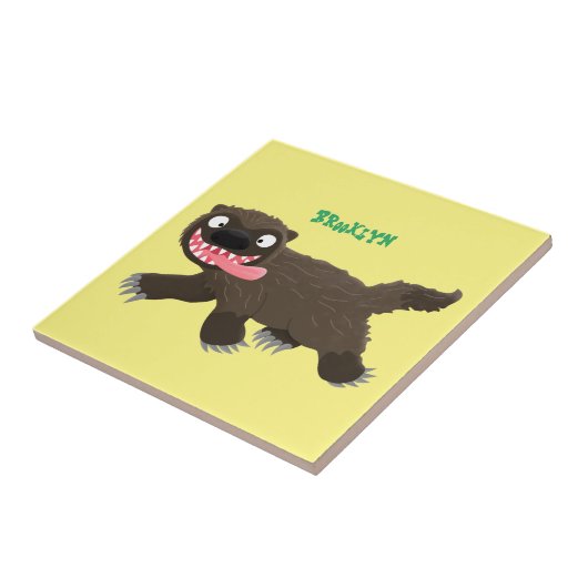 Grappig hongerige cartoon tegeltje (Zijkant)