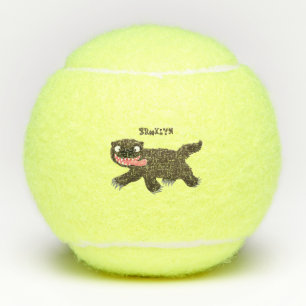 Grappig hongerige cartoon tennisballen