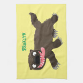 Grappig hongerige cartoon theedoek (Verticaal)