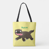 Grappig hongerige cartoon tote bag (Achterkant)