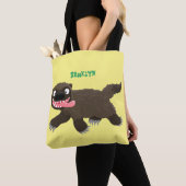Grappig hongerige cartoon tote bag (Dichtbij)