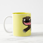 Grappig hongerige cartoon tweekleurige koffiemok (Links)