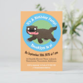 Grappig hongerige cartoon-uitnodiging kaart (Staand voorkant)