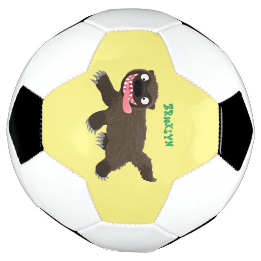 Grappig hongerige cartoon voetbal (Gedraaid)