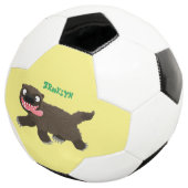 Grappig hongerige cartoon voetbal (Drie kwart)