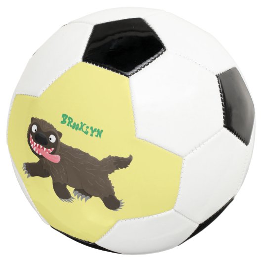 Grappig hongerige cartoon voetbal (Drie kwart)