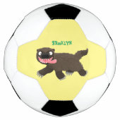 Grappig hongerige cartoon voetbal (Voorkant)