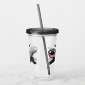 Grappig hongerige honingbadger cartoon illustratie acryl drinkbeker (Links)