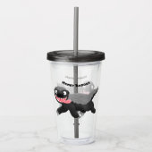 Grappig hongerige honingbadger cartoon illustratie acryl drinkbeker (Voorkant)
