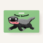 Grappig hongerige honingbadger cartoon illustratie badge (Achterkant)