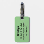 Grappig hongerige honingbadger cartoon illustratie bagagelabel (Achterkant verticaal)