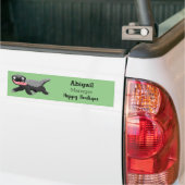 Grappig hongerige honingbadger cartoon illustratie bumpersticker (Op Truck)