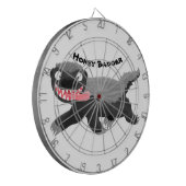 Grappig hongerige honingbadger cartoon illustratie dartbord (Voorkant Links)