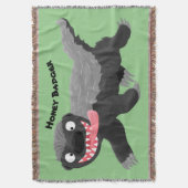 Grappig hongerige honingbadger cartoon illustratie deken (Voorkant Verticaal)