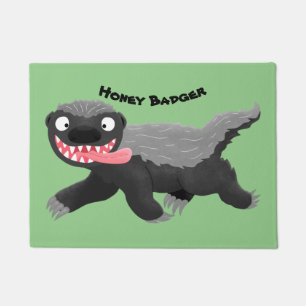 Grappig hongerige honingbadger cartoon illustratie deurmat