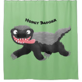 Grappig hongerige honingbadger cartoon illustratie douchegordijn (Voorkant)