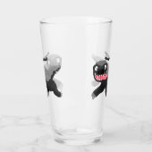 Grappig hongerige honingbadger cartoon illustratie glas (Links)