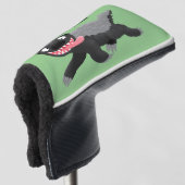 Grappig hongerige honingbadger cartoon illustratie golfheadcover (3/4 voorkant)