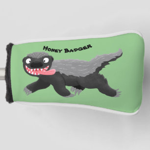 Grappig hongerige honingbadger cartoon illustratie golfheadcover