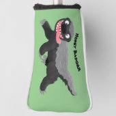 Grappig hongerige honingbadger cartoon illustratie golfheadcover (Draai 90)