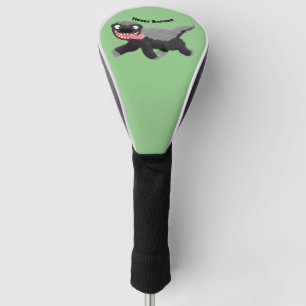 Grappig hongerige honingbadger cartoon illustratie golfheadcover
