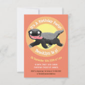 Grappig hongerige honingbadger cartoon illustratie kaart (Voorkant)