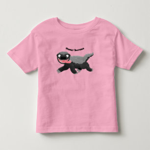 Grappig hongerige honingbadger cartoon illustratie kinder shirts