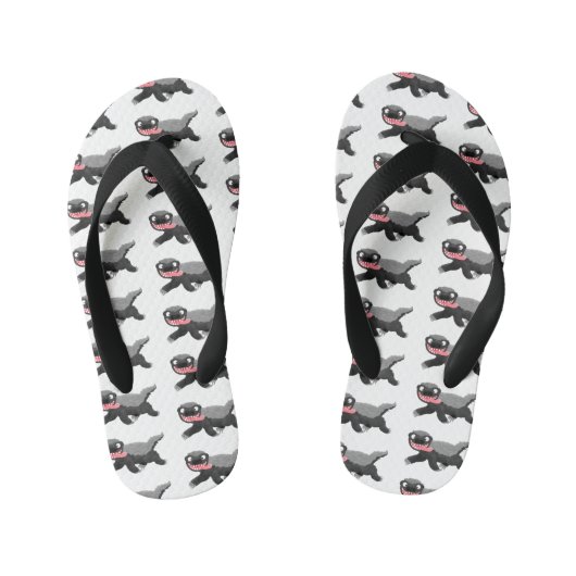 Grappig hongerige honingbadger cartoon illustratie kinder teenslippers (Voetbed)
